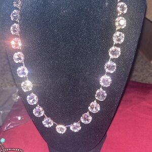 New pink glass necklace in gold alloy for tarnish free